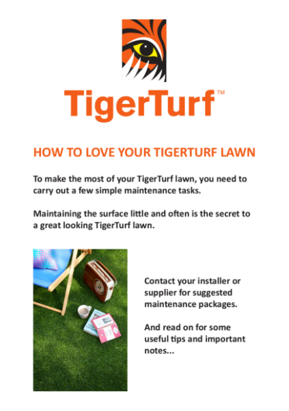 TigerTurf Synthetic Grass Landscape Maintenance Guidance