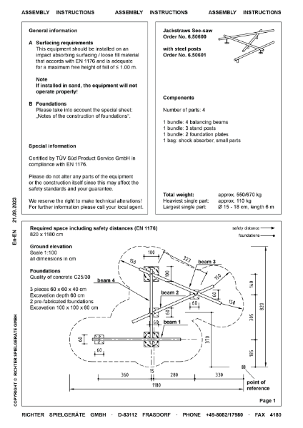 Timberplay See-Saws - Jackstraw See-Saw - Assembly Instructions ...