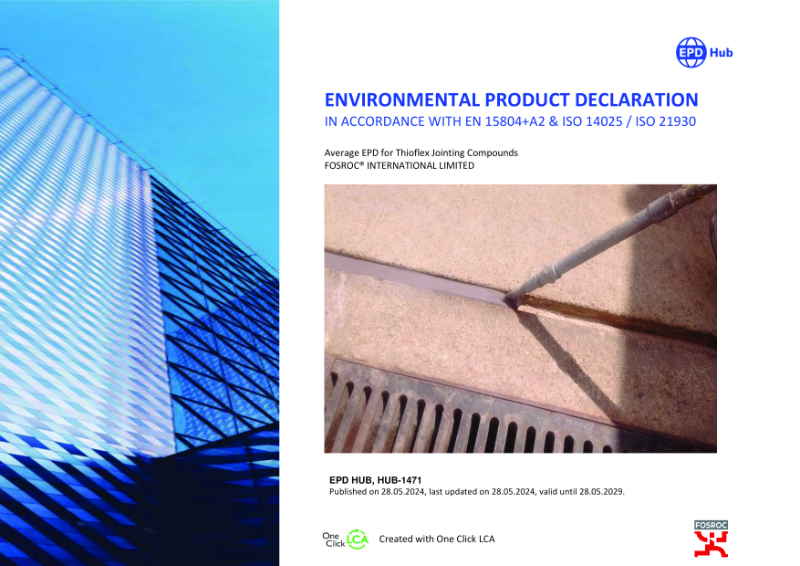 EPD Certificate for Jointing Compounds