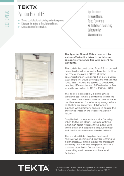 Pyrodor Fireroll FS Datasheet