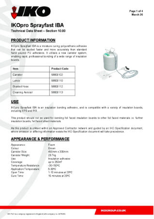 Technical Data Sheet (TDS) - IKOpro Sprayfast IBA