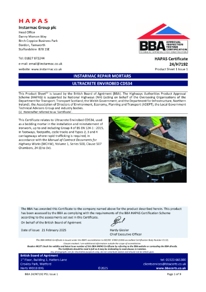 BBA HAPAS Certification