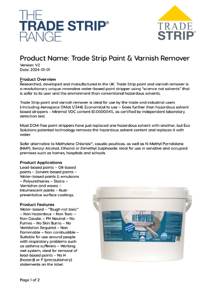 Trade Strip Paint and Varnish Remover