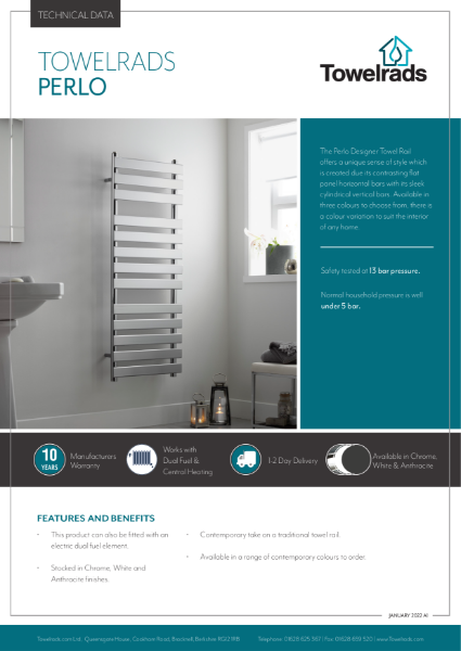 Towelrads Perlo Designer Towel Rail