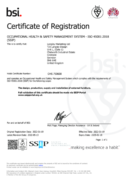 ISO45001:2018 Occupational Health & Safety Management System