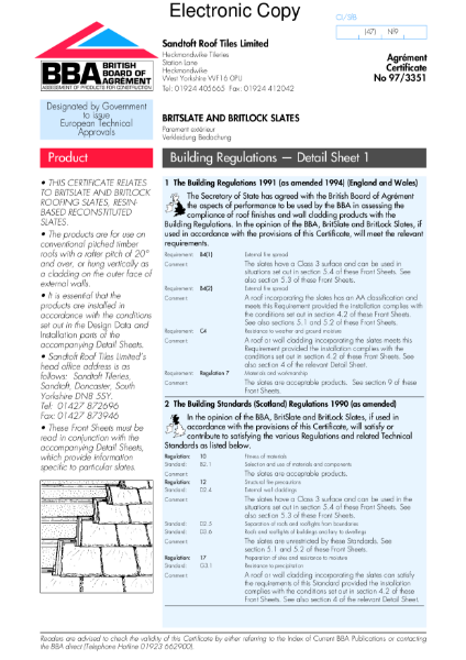 97/3351 Britslate/Britlock slates