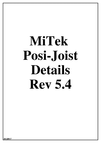 04 Posi-Joist Metal Web Joist  Standard Details