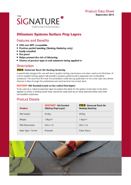 SIGnature Torch-on System Surface Prep Layers Datasheet