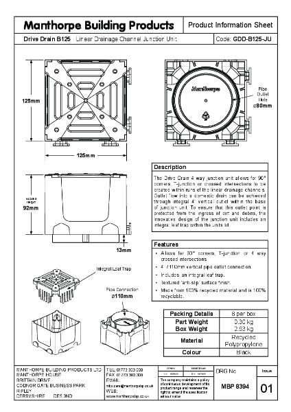B125 Drive Drain Junction Unit
