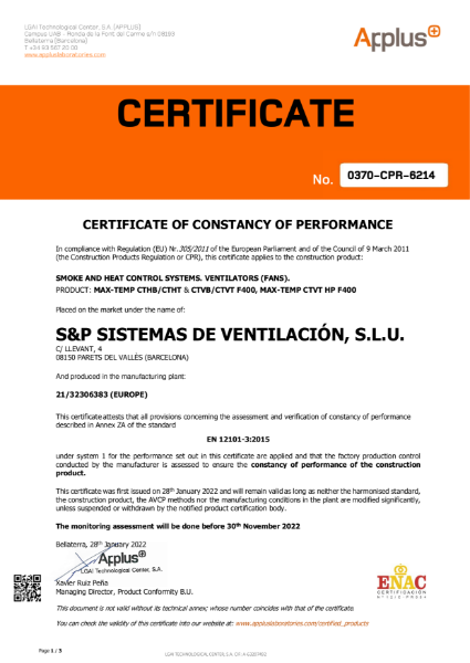 QA Certificate