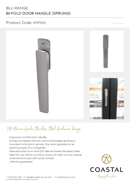 BLU™ - KM100 Bi-Fold Door Handle Data Card