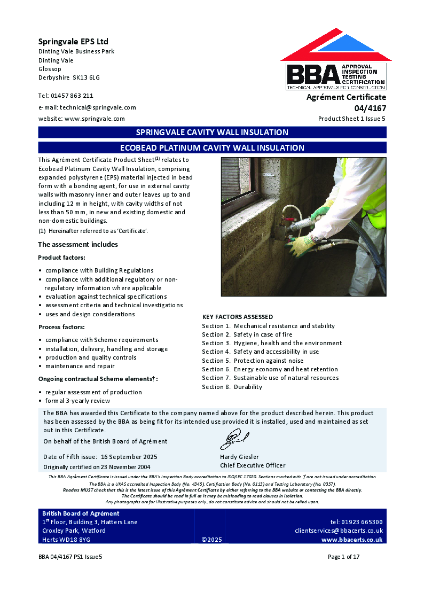 ECOBEAD PLATINUM CAVITY WALL INSULATION