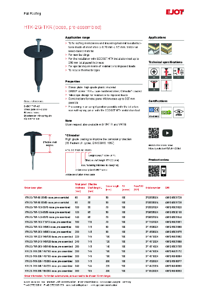HTK-2G-TKR Product Data Sheet
