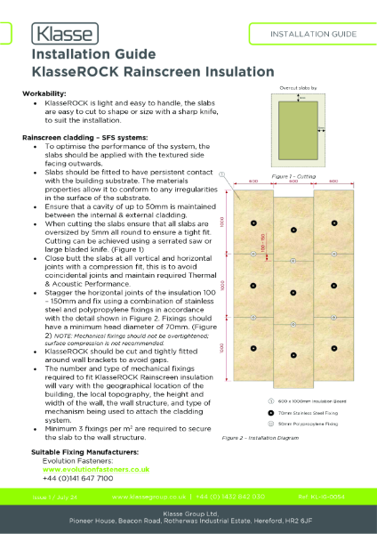 KlasseROCK® Rainscreen Insulation - Installation Guide