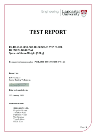 FG-HL4040 Span 630mm D400 Test
