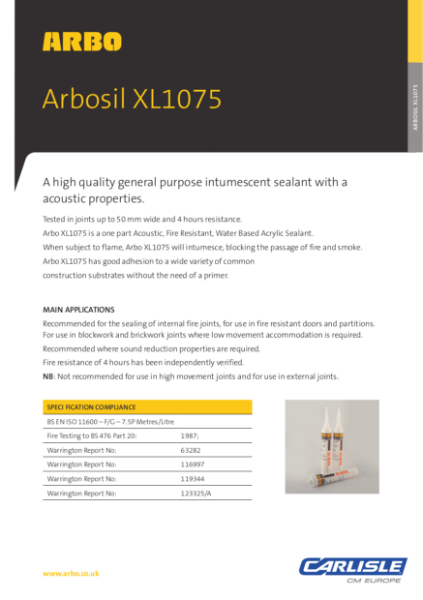ARBOSIL XL1075 Data Sheet