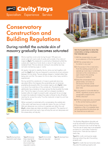 Conservatory construction and Building Regulations - Remedial Abutment Trays