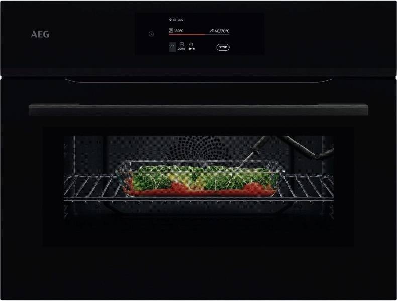 AEG CONNECTED  BLACK COMBIQUICK MICROWAVE AND OVEN 