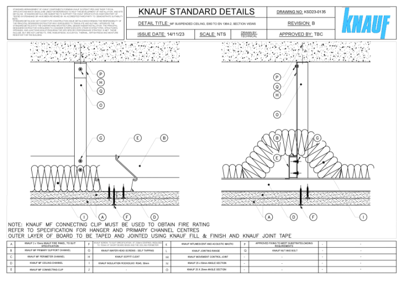 Knauf Standard Details - (EI60) MF Suspended Ceiling