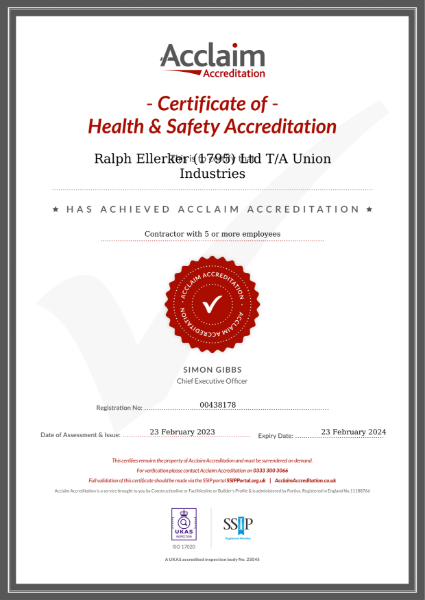 Acclaim Health & Safety Certificate