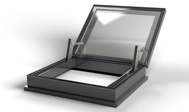 Skyway AOV Hinged Flat Glass Smoke Vent Rooflight