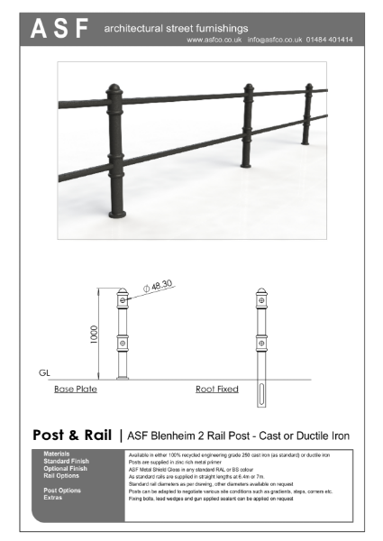 ASF Blenheim 2 Rail Recycled Post and Rail