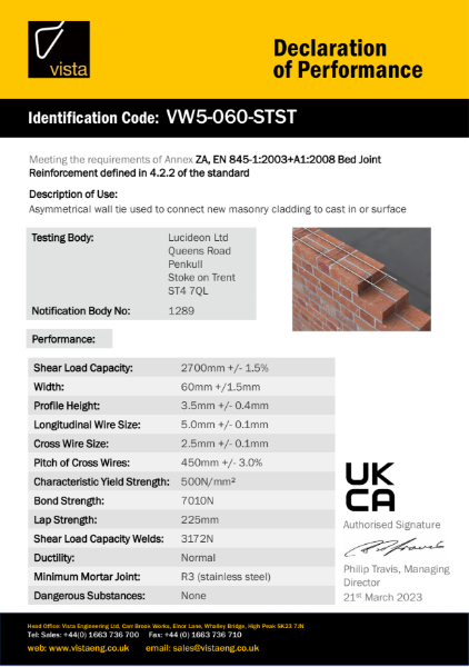 VW5-060-STST Declaration of Performance
