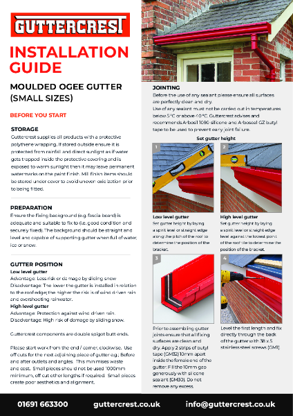 Moulded Ogee Small Installation Guide