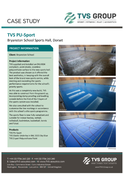 Polyurethane Sports Hall Installation