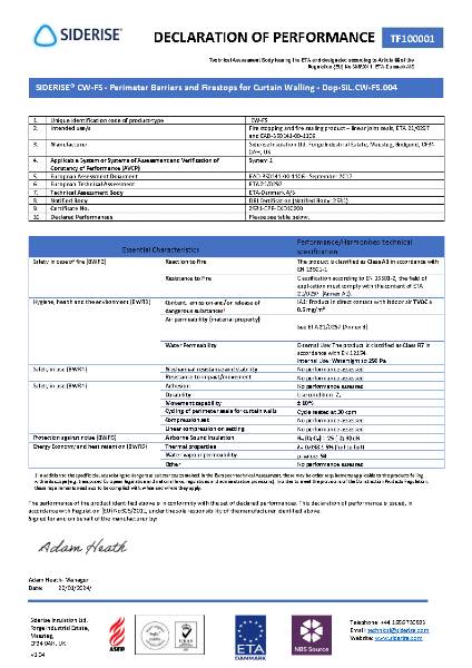 Siderise CW-FS DoP v1.04