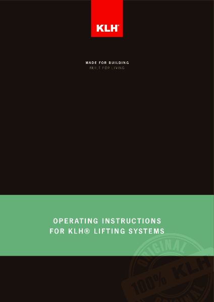 Operating Instructions for KLH CLT Lifting Systems and Declaration of Conformity
