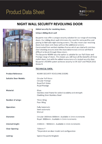 Bauporte Night Wall Security Revolving Door