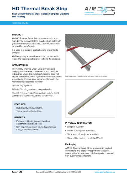 AIM HD Thermal Break Strip Technical Guide 2022