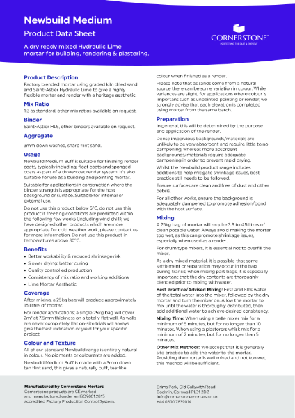 Newbuild Medium - Product Datasheet