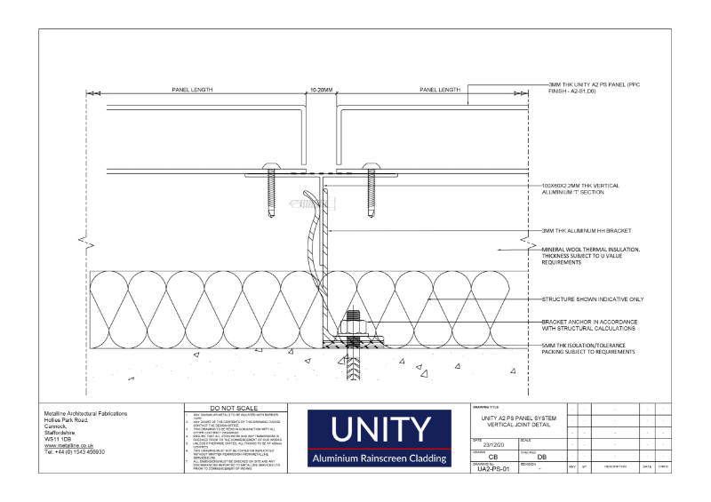 Unity A1 PS-01 Vertical Joint Technical Drawing