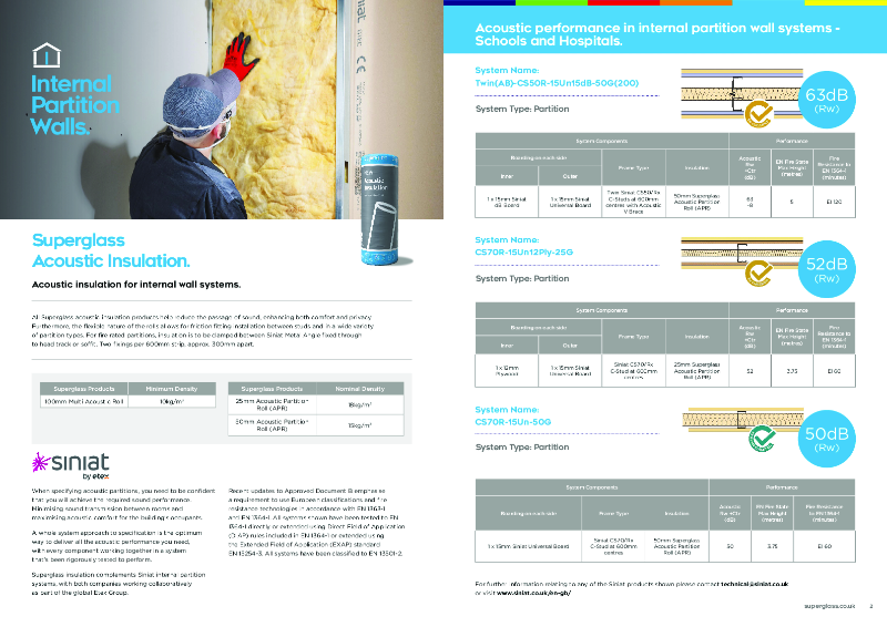 Superglass & Siniat Internal Partition Systems Guide