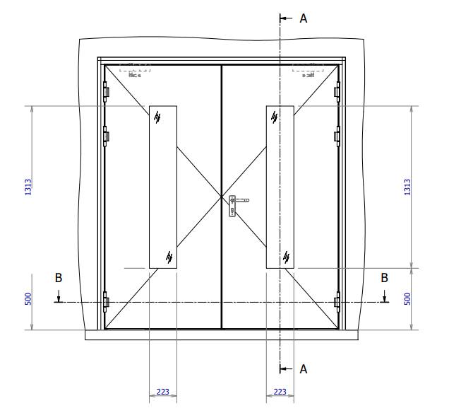 Drawing P022 - M56L double leaf internal door block frame