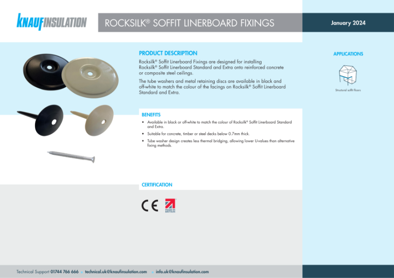 Rocksilk® Soffit Linerboard Fixings - Product Datasheet