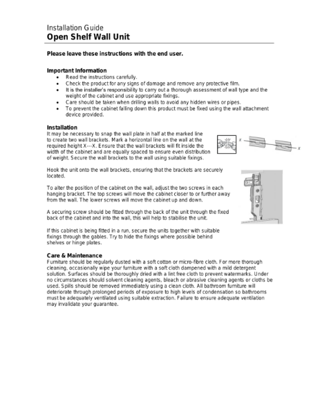 Open Shelf Wall Unit Instructions