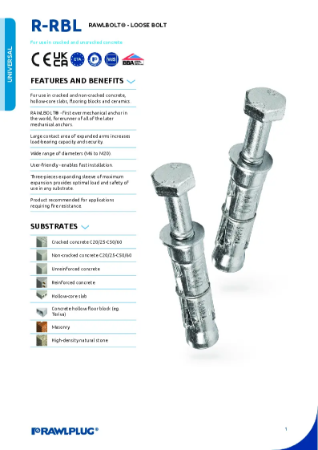 R-RBL Rawlbolt® - Data Sheet