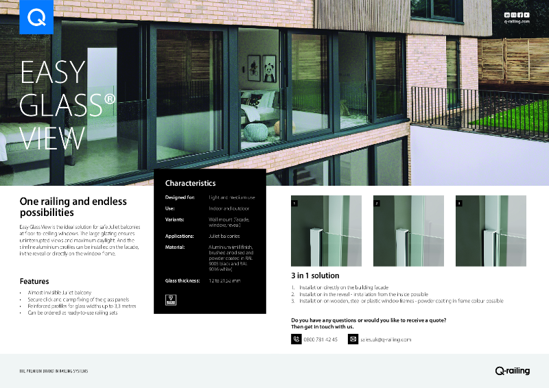 Q-railing Easy Glass View Overview