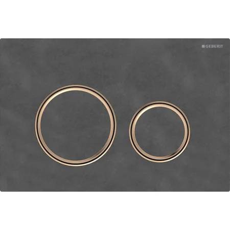 Geberit Sigma50 Flush Plate For Dual Flush, Round, Metal Colour Red Gold