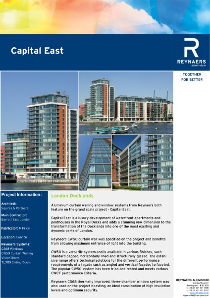 Case Study: Capital East, featuring CS 68 aluminium windows