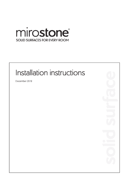 Mirostone Installation Instructions