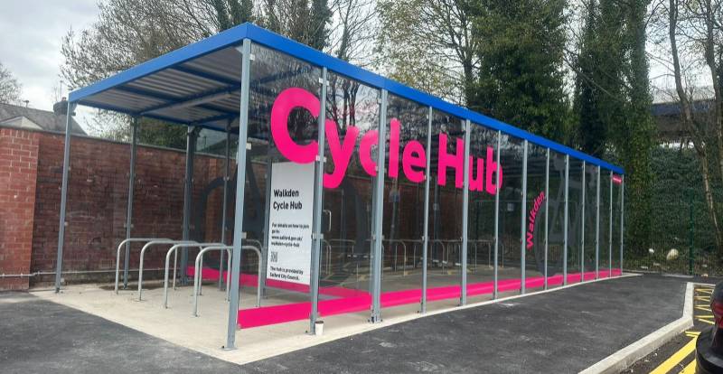 Walkden Station Park and Ride Receives Bespoke Falco Cycle Hub Complete with Secure Mobile App Access