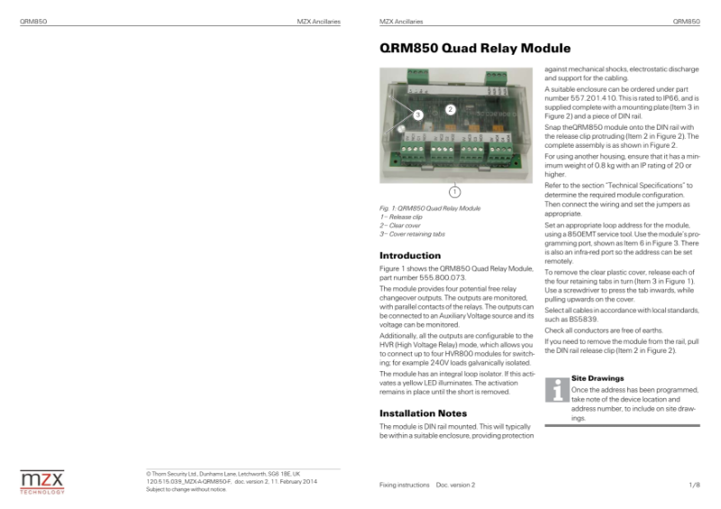 555.800.073 QRM850 Quad Relay Module