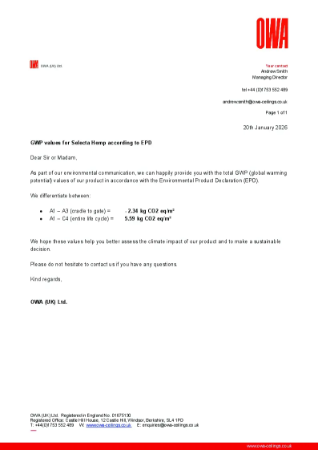 OD799 Selecta Hemp EPD values