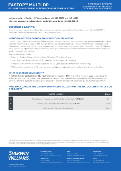 FasTop DP EPD Certificate