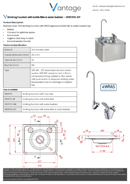 Product Data Sheet - VPDF2TH-KIT