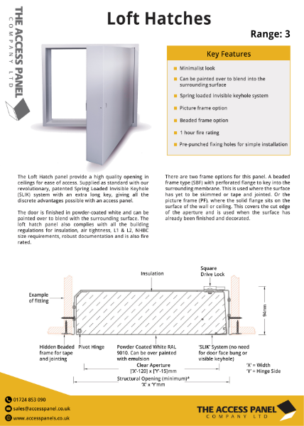 Loft Hatch Data Sheet